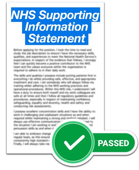 nhs supporting statement examples admin pdf