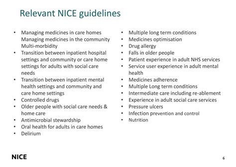 nice guidelines capacity