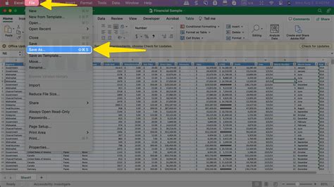 no save as option in excel mac