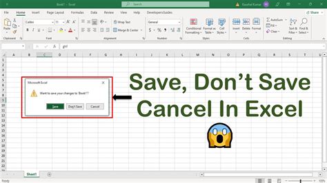 no save option in excel