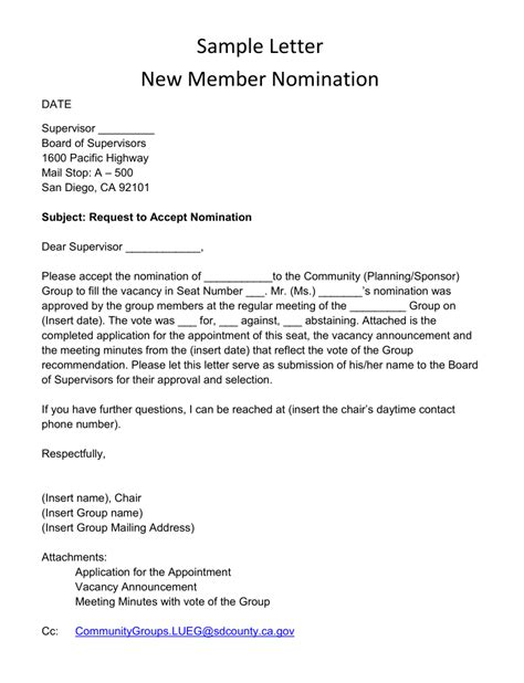 nomination letter examples pdf