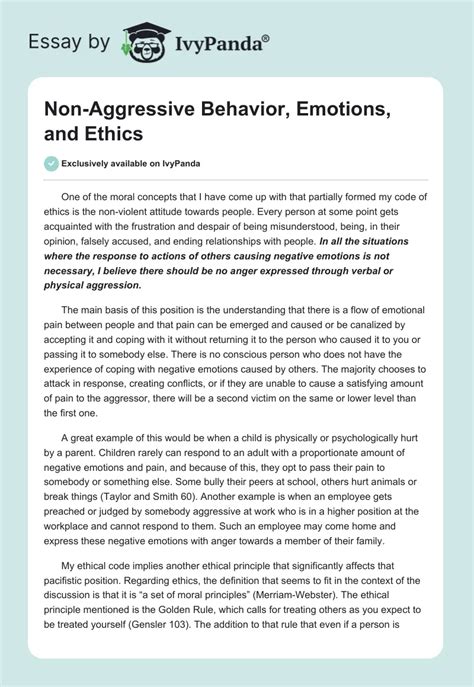 non aggressive behaviour examples