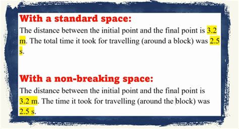 non breaking space example