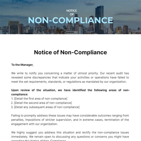 non compliance examples