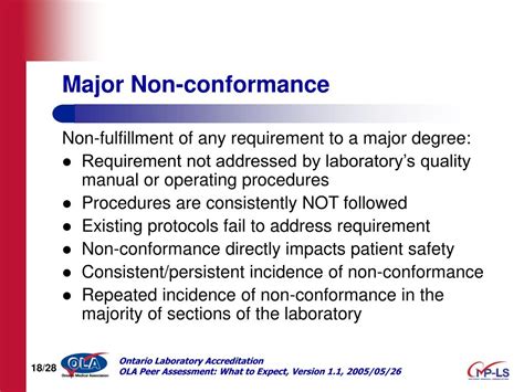 non conformance examples in laboratory