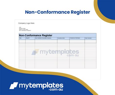 non conformance register example
