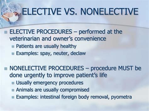 non elective meaning in medical