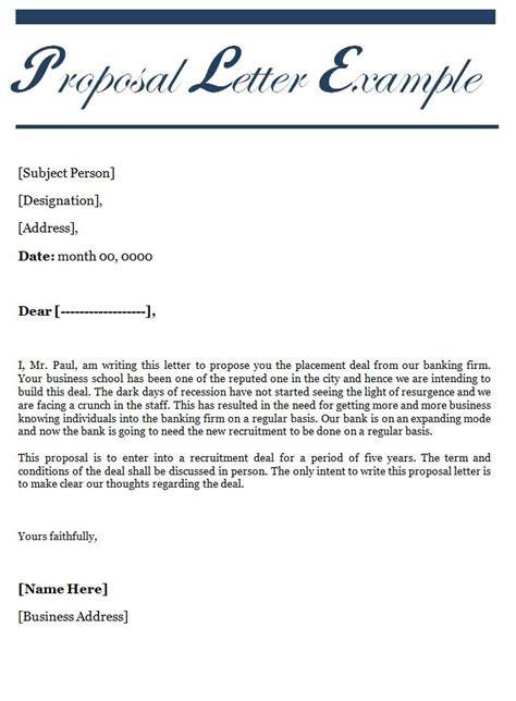 non formal proposal letter example