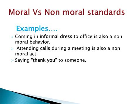 non moral act examples