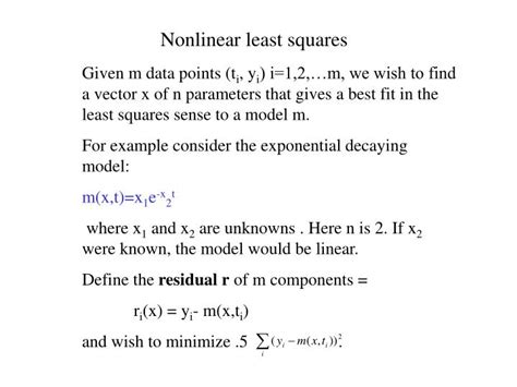 nonlinear least square method example