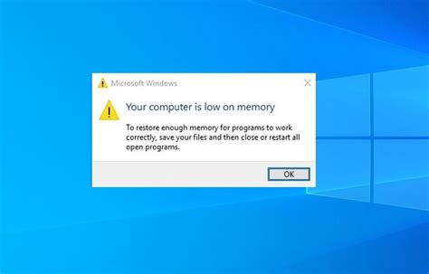 not enough memory error windows 10