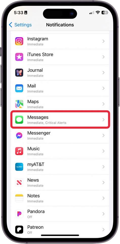 not getting notifications for text on iphone