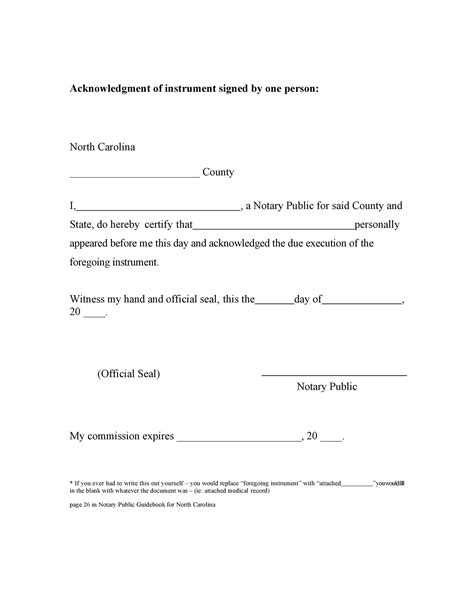 notary acknowledgement sample pdf