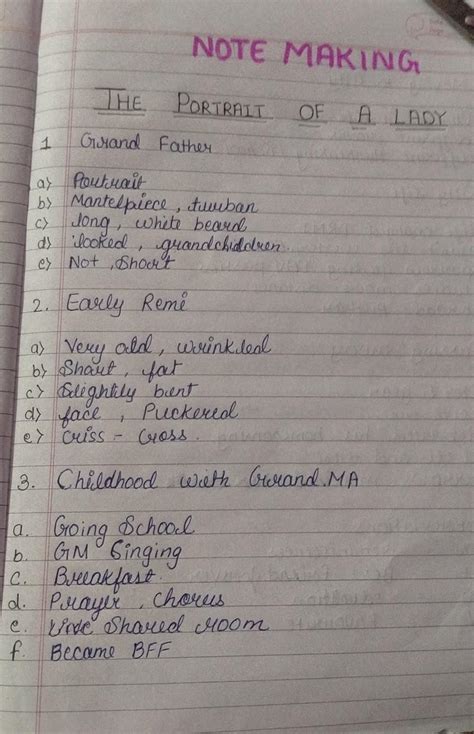 note making class 11 solved examples