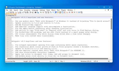 notepad text editor interface
