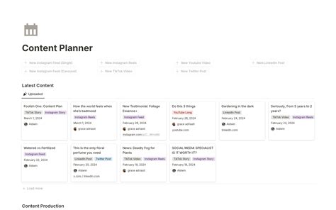 Notion Content Plan Template