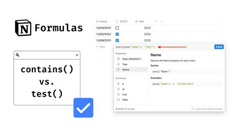 notion formula contains