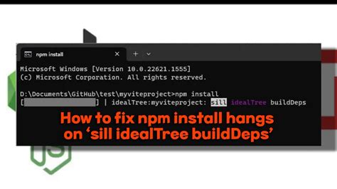 npm install hangs on idealtree