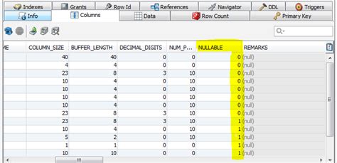 nullable meaning in database