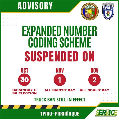 number coding time paranaque