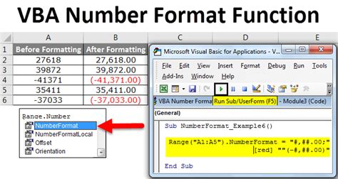 number format in excel vba