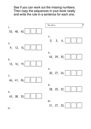 number patterns challenges