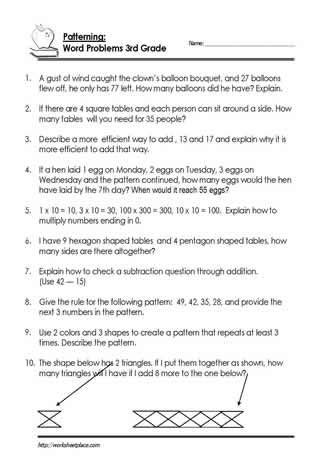 number patterns word problems grade 2