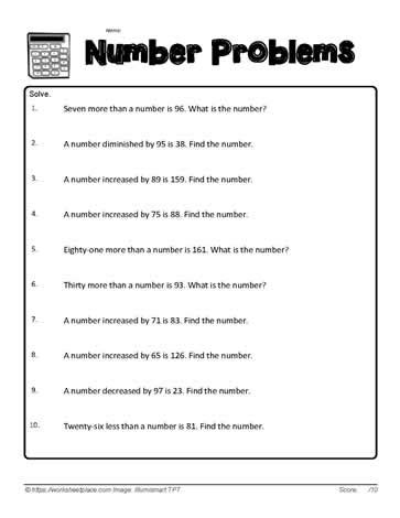 number sequence problems worksheet