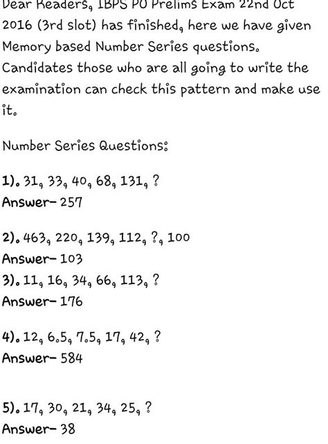 number series problems
