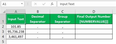 numbervalue function in excel vba