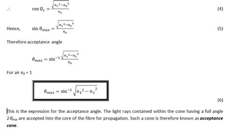 numerical aperture formula derivation
