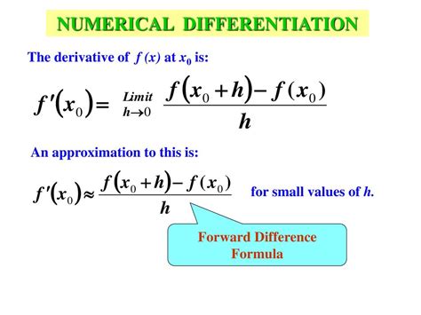 numerical differentiation error formula