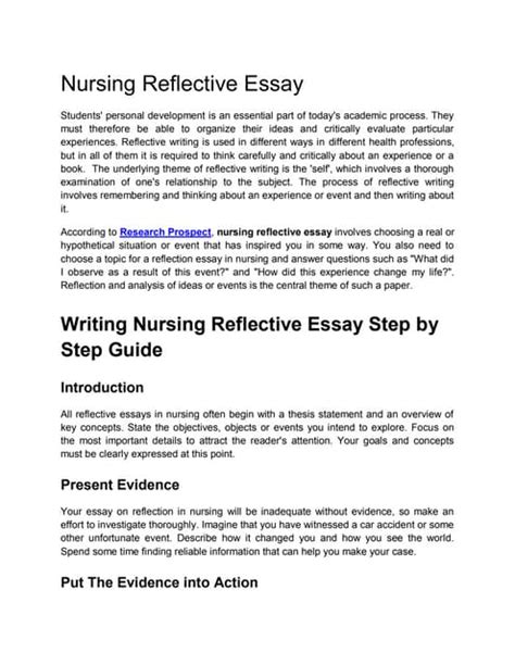 nursing reflective essay example using driscoll