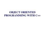 object oriented programming with c++ ppt free download