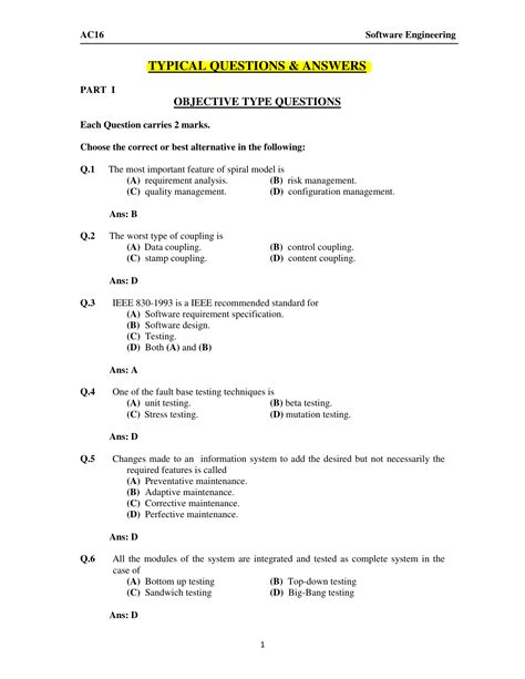 objective exam questions