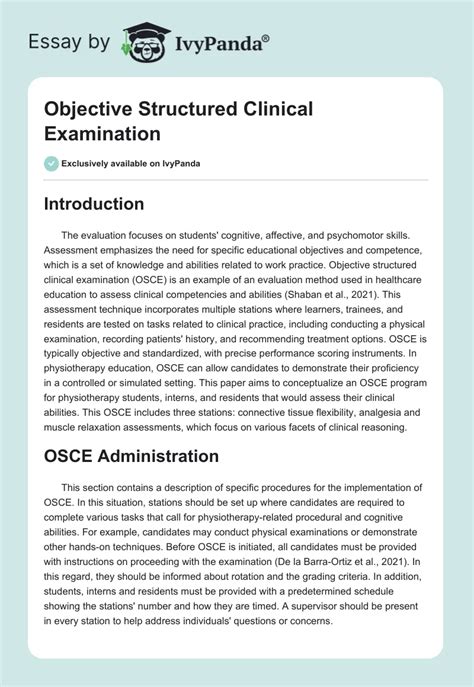 objective examination example