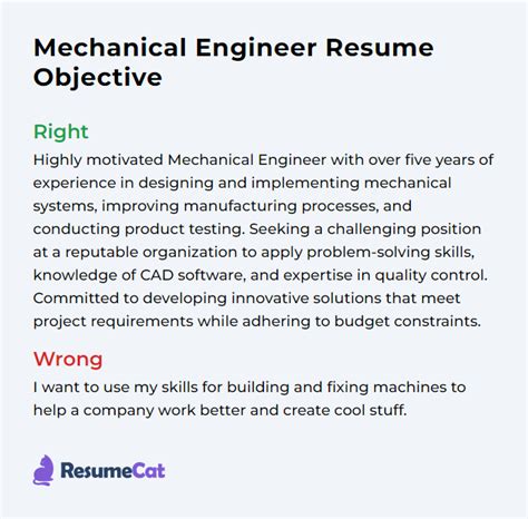 objective for mechanical engineer resume