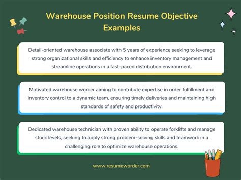 objective for warehouse position