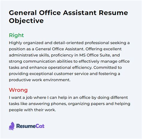 objective of office assistant