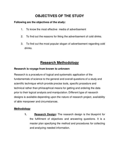 objective of the study example format