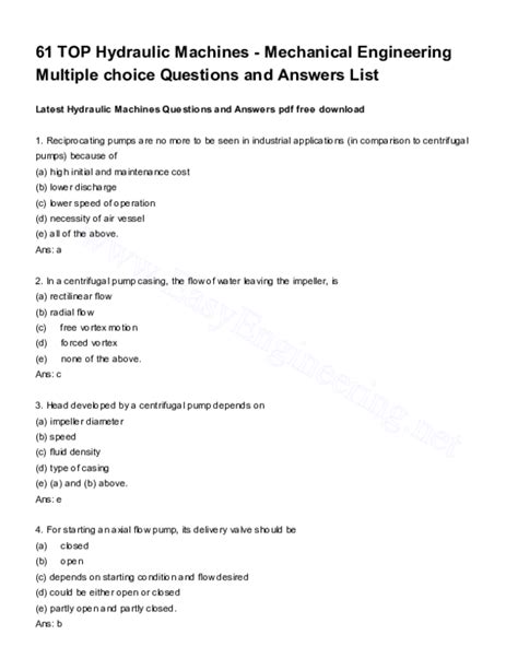 objective questions for mechanical engineering with answers pdf