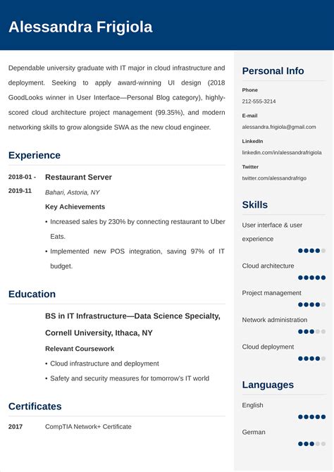 objective to write on cv