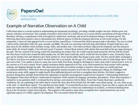 observation in a sentence for a child example