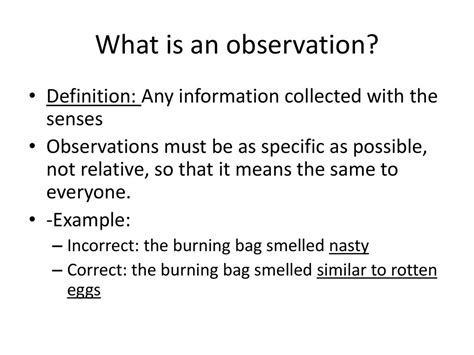 observation meaning in english in one word