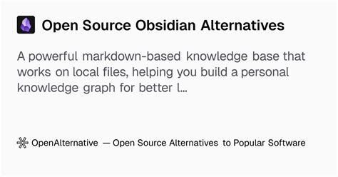 obsidian open source alternative github