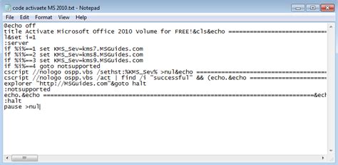office 2010 activation code cmd
