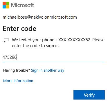 office 365 enter code