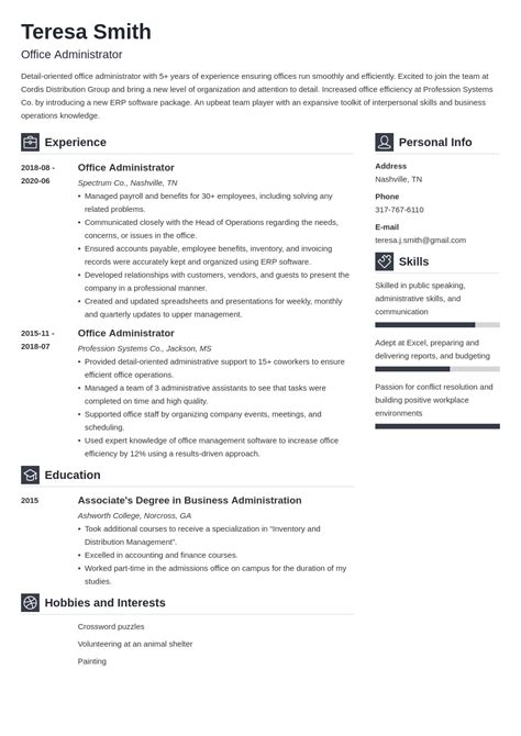 office administrator admin cv examples