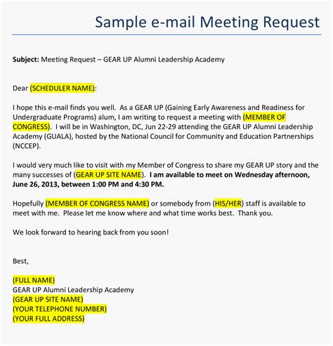 official email format for request