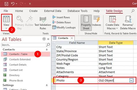 ole object in access database